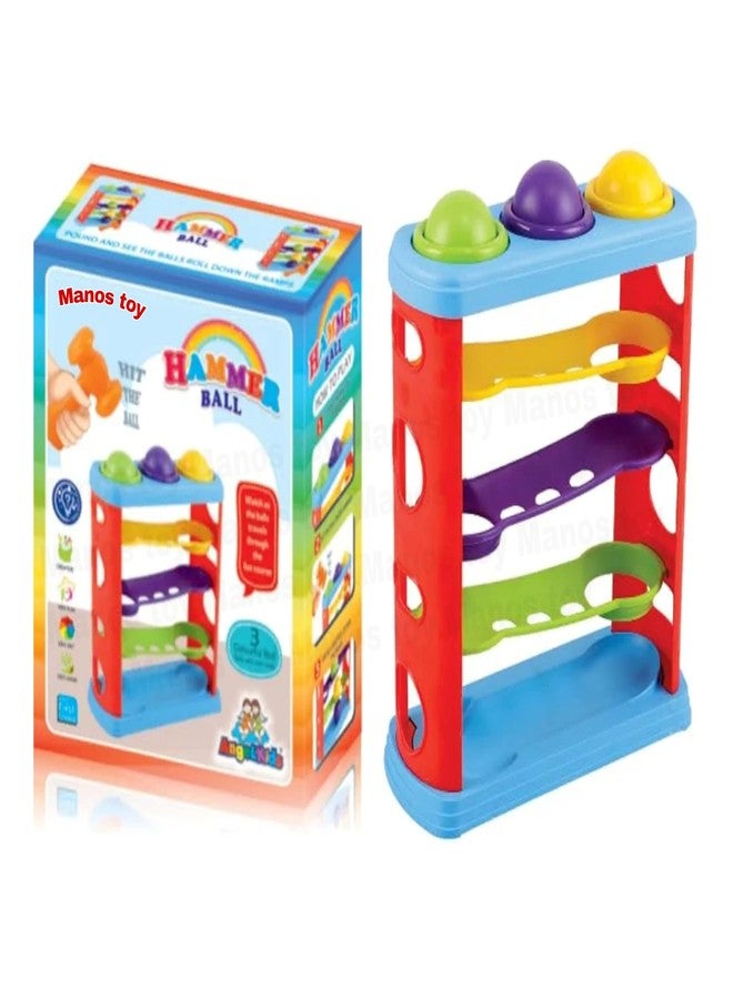 Manos Hammer Knock Ball Toy for Kids, 3 Track Colour Toy Pack of 1 - Image 3